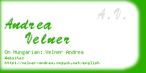 andrea velner business card